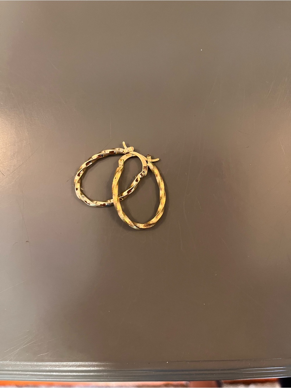Gold-Tone Textured Hoop Earrings